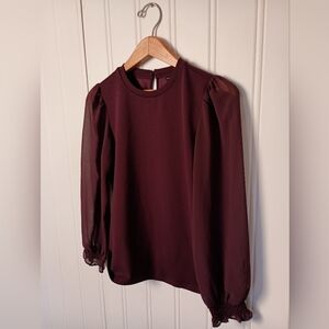 Ann Taylor- Burgundy Top- Size XS/S